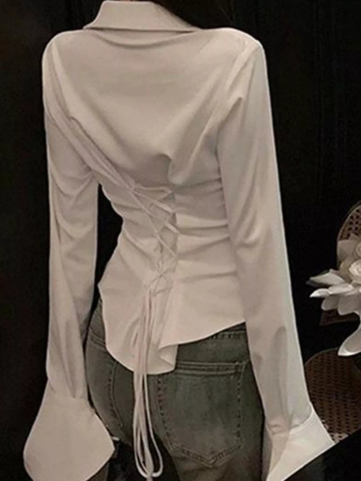 Long-sleeve shirt, back view