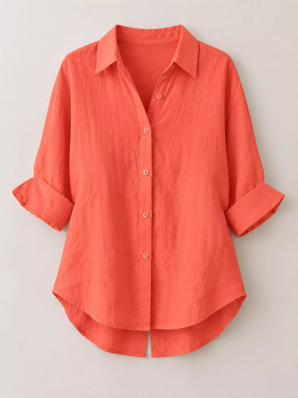 Coral loose fit tie back shirt