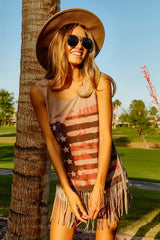 Trendsi BiBi American Flag Print Knit Sleeveless Top -