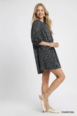 Trendsi Umgee Leopard Print Jacquard Mini Dress -