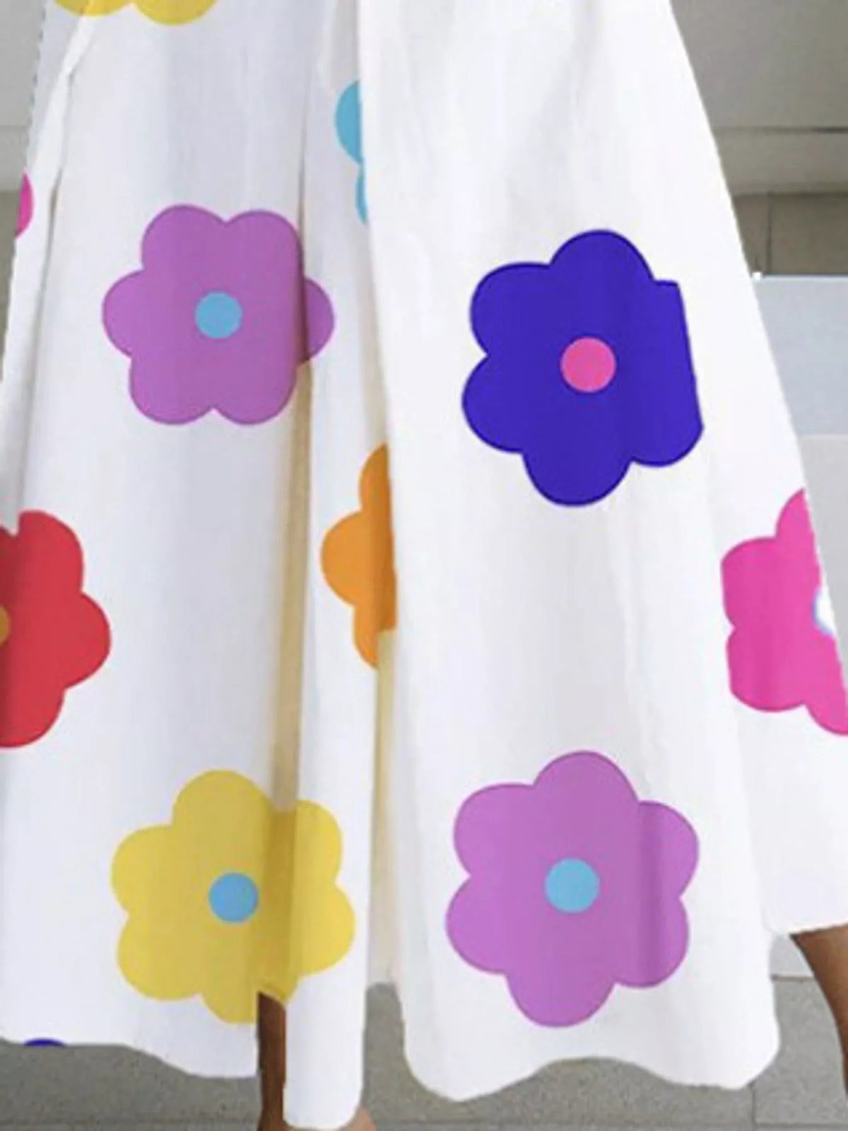 Collared Three-Quarter Sleeve Midi Shirt Dress — construction details