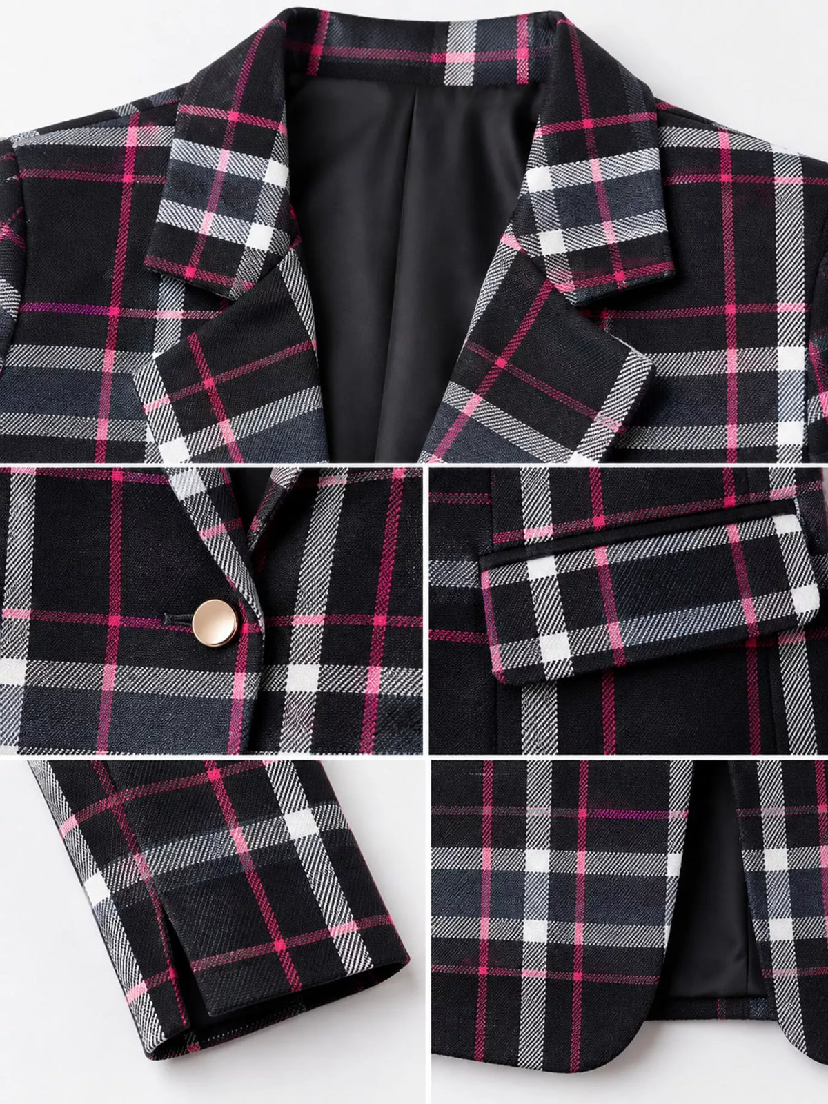 Collared long sleeve blazer, construction and design details
