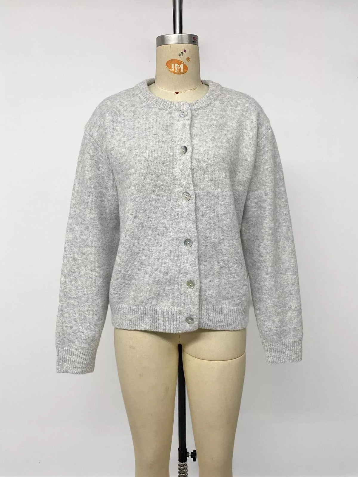Trendsi Crew Neck Button-Down Cardigan -