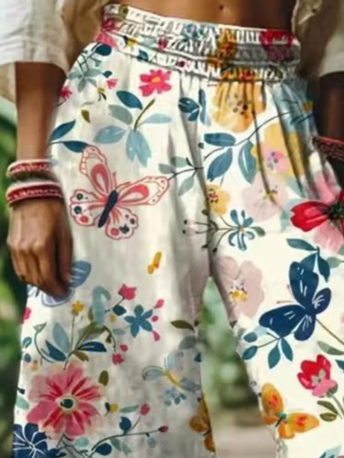 Trendsi Full Size Floral Wide-Leg Pants Plus Size -