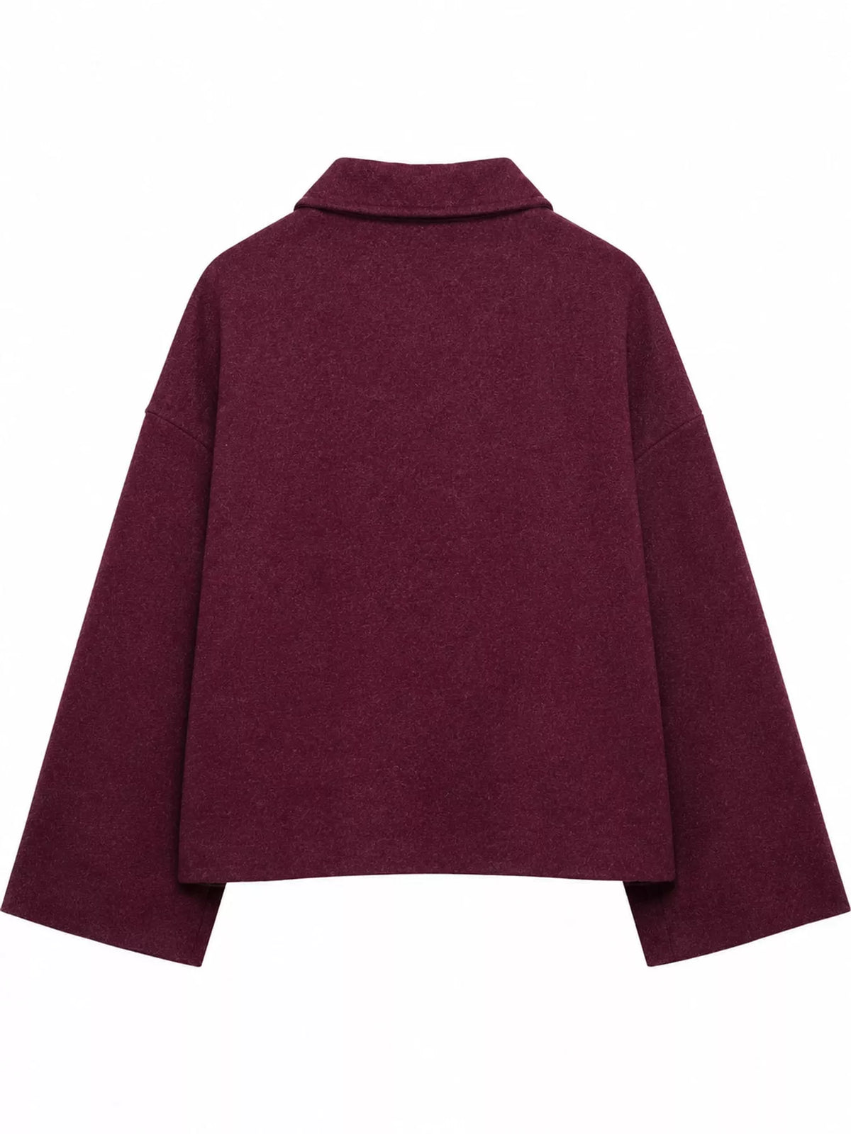 Button-up jacket, burgundy back