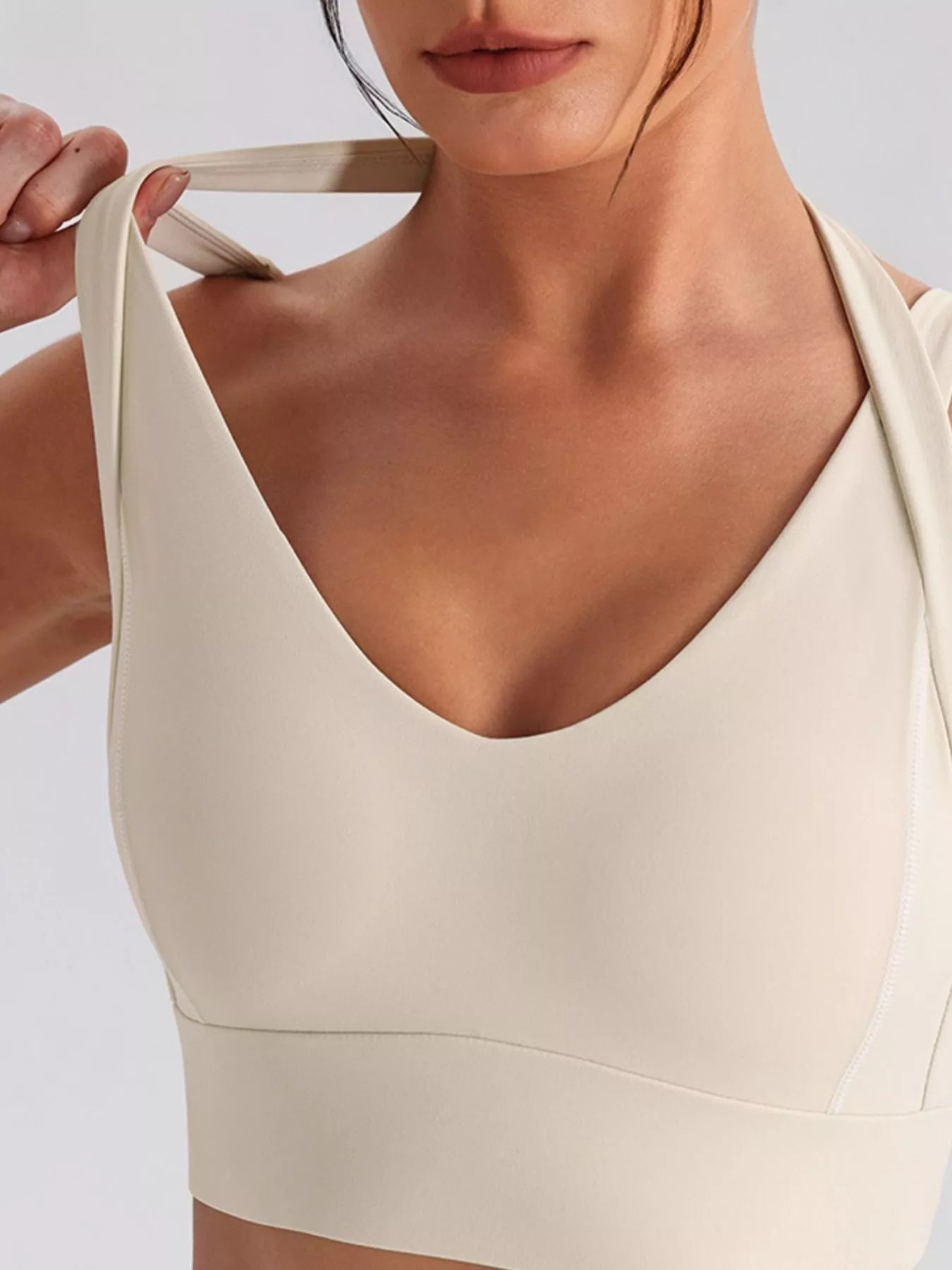Trendsi Seamless Criss-Cross V-Neck Tank and Leggings Active Set -