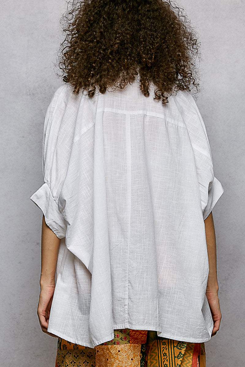Women's 100% Cotton Button-Down Half-Dolman Sleeve Shirt — product view 10