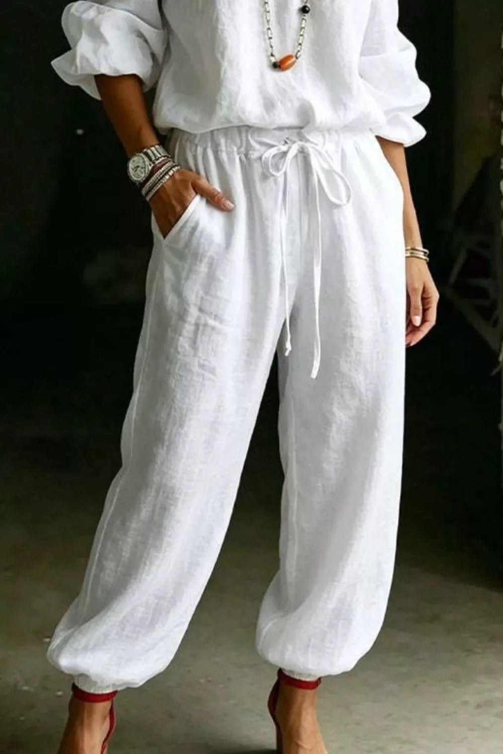 Trendsi Full Size Off-Shoulder Top and Pants Set Plus Size -