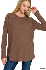 Trendsi Zenana Baby Waffle Long Sleeve Top -