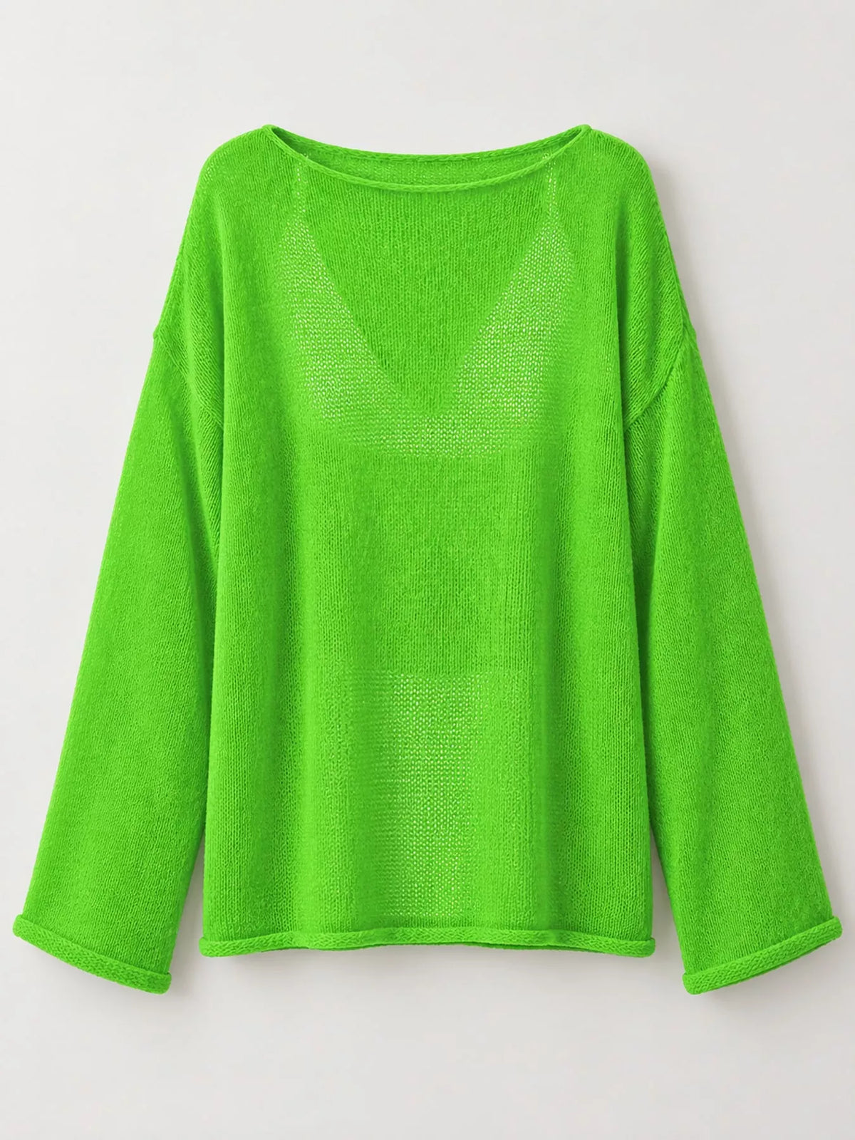 Knit cover-up, green flat lay
