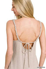 Trendsi Zenana French Terry Twisted Strap Midi Dress -