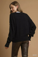 Trendsi Umgee Button-Front V-Neck Knit Cardigan -