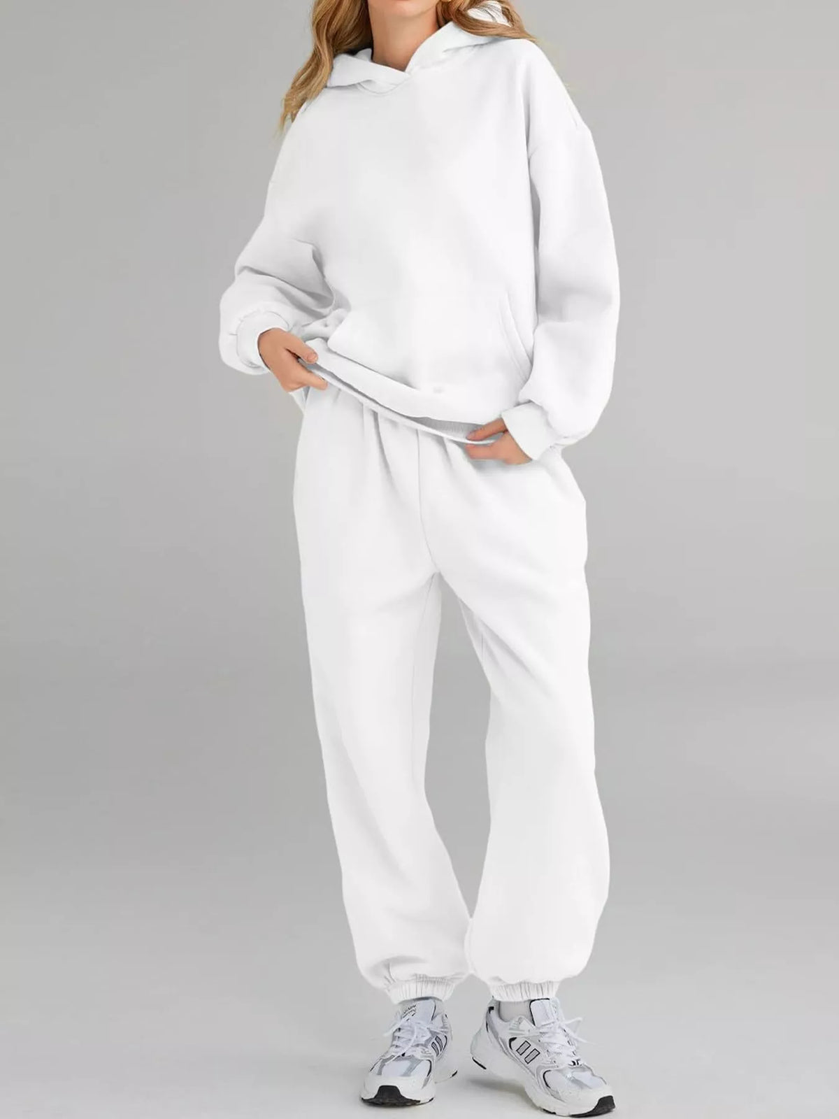 Kangaroo Pocket Hoodie and Joggers Set — front view