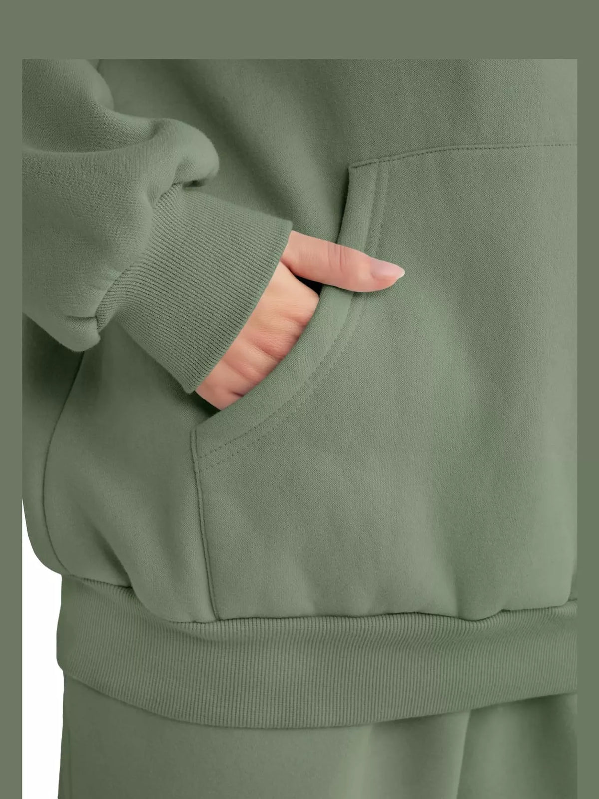 Kangaroo Pocket Hoodie and Joggers Set — construction details