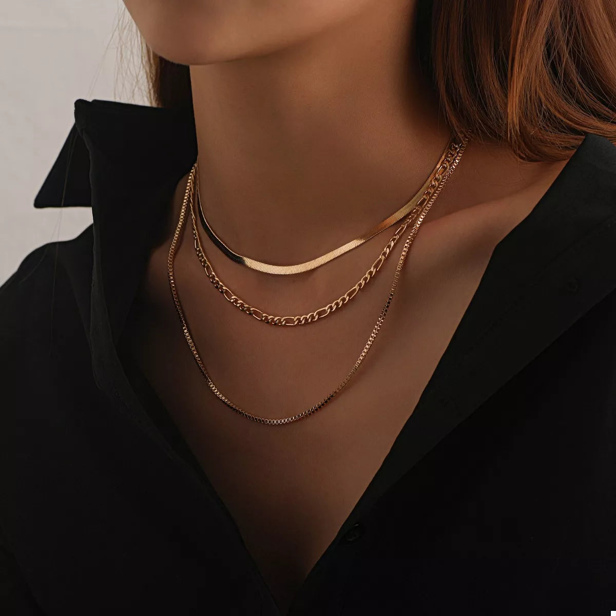 Trendsi 18K Gold-Plated Three-Layered Necklace -
