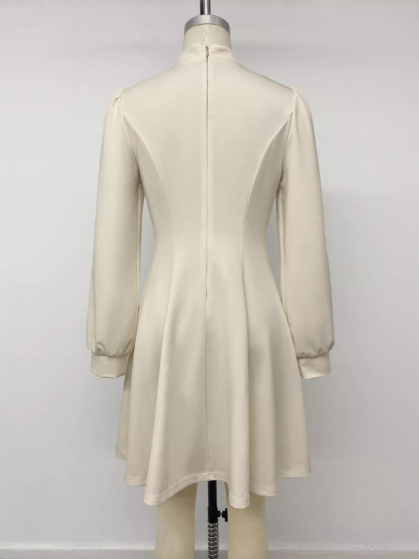 Trendsi Keyhole Neckline Long Sleeve A-Line Mini Dress -