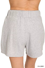 Trendsi Zenana Fleece Long Sleeve Sweatshirts & Shorts Set -