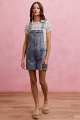 Trendsi SO ME Denim Washed On Front With Adjustable Strap Romper -