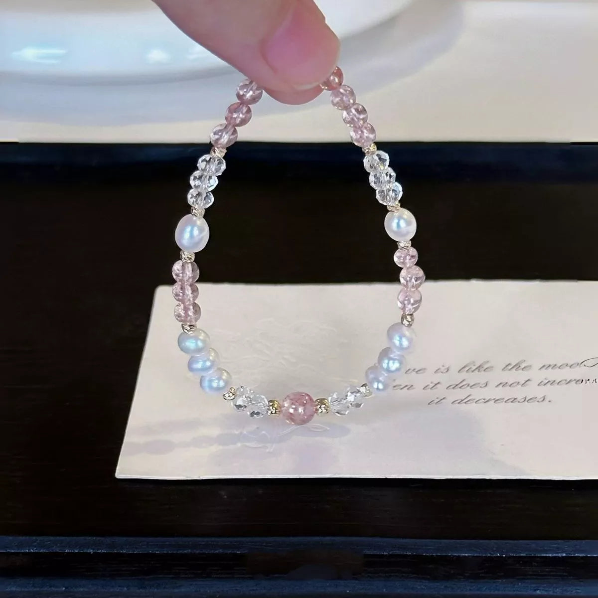 Trendsi Pearl & Crystal Beaded Bracelet -