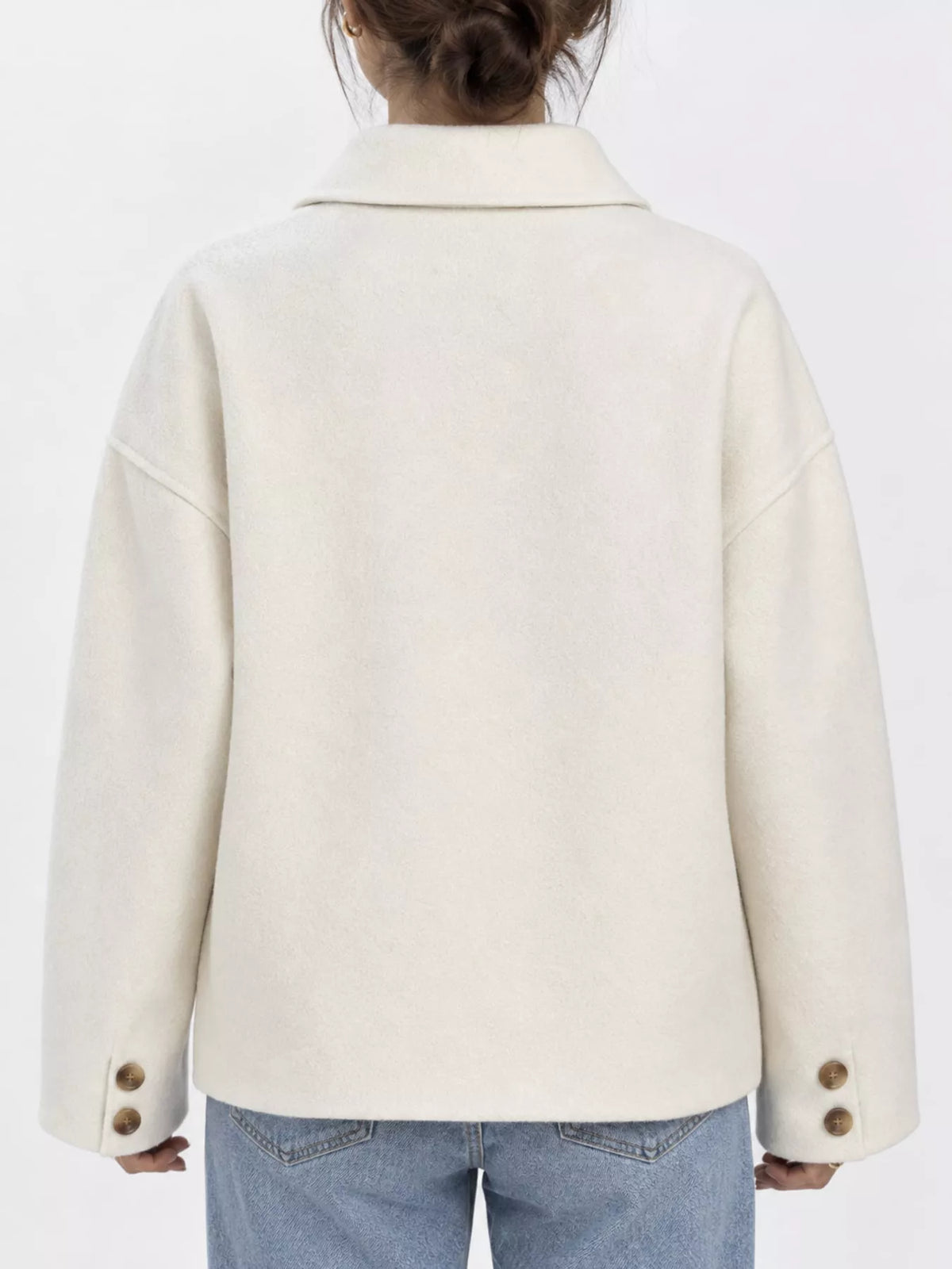 Button-up jacket, ivory back