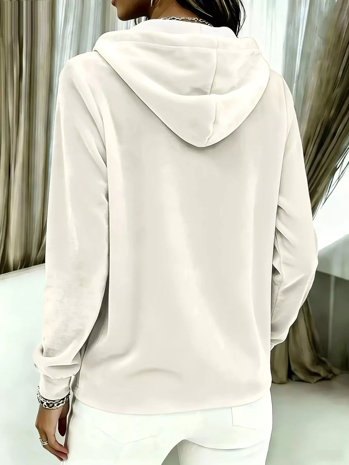 Trendsi Full Size Drawstring Button Detail Hoodie Plus Size -