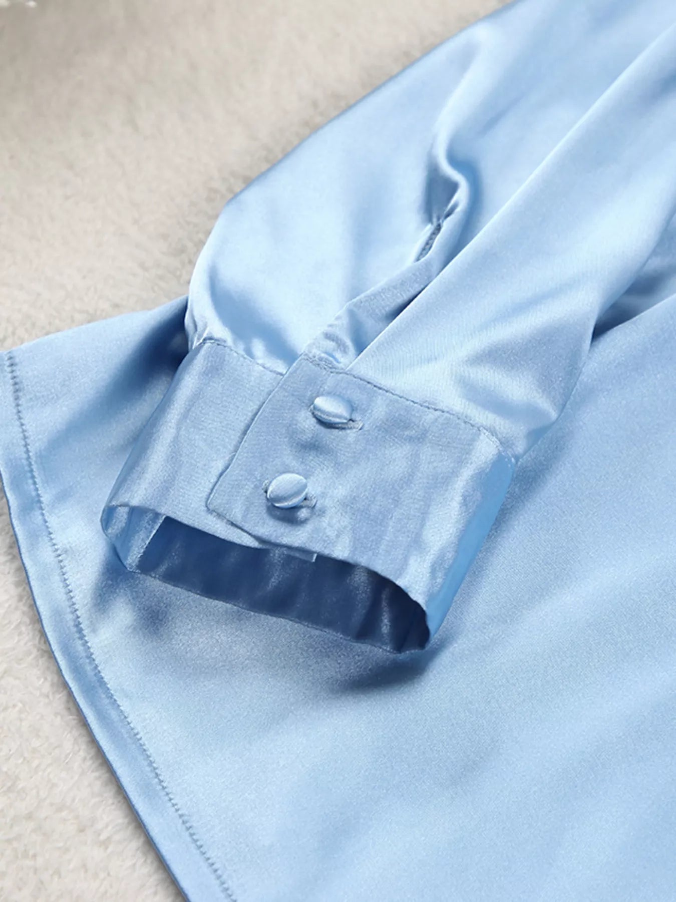 Trendsi Satin Long Sleeve Shirt and Pants Set -