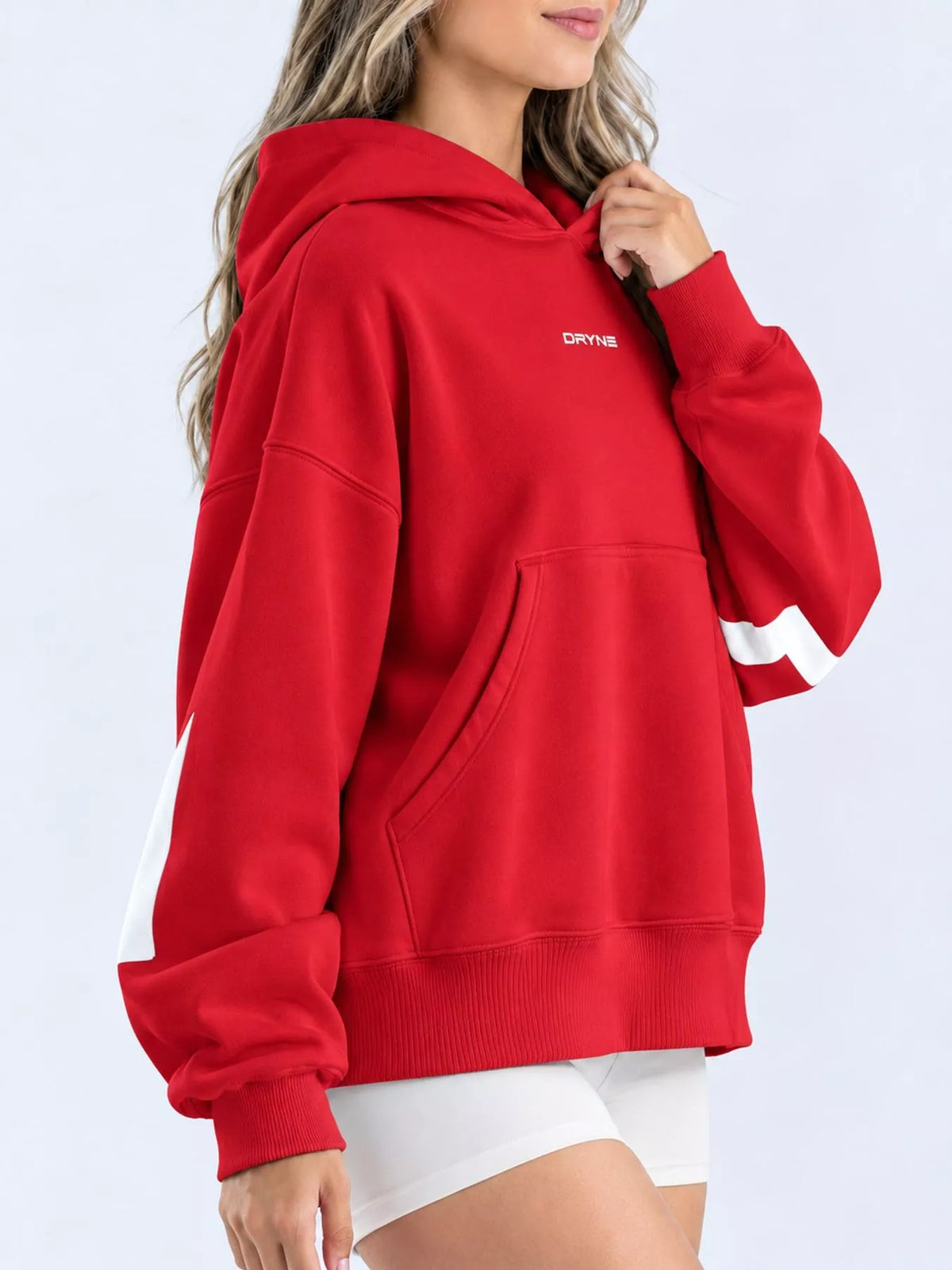 Letter-Back Kangaroo Pocket Hoodie — side view