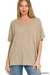Trendsi Zenana Oversized Slub Hacci Top -