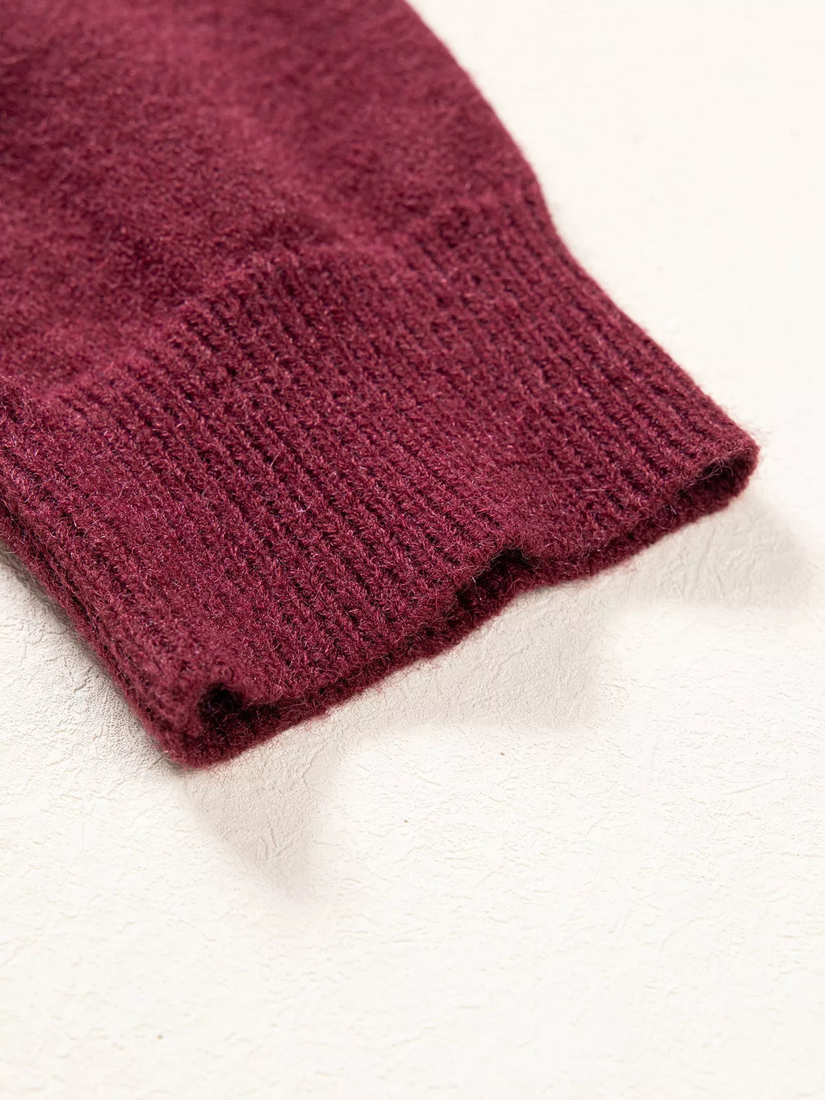 Burgundy christmas sequin candy cane sweater — design and construction details