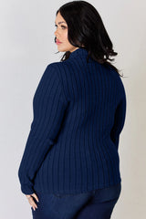 Trendsi Basic Bae Full Size Ribbed Mock Neck Long Sleeve T-Shirt -