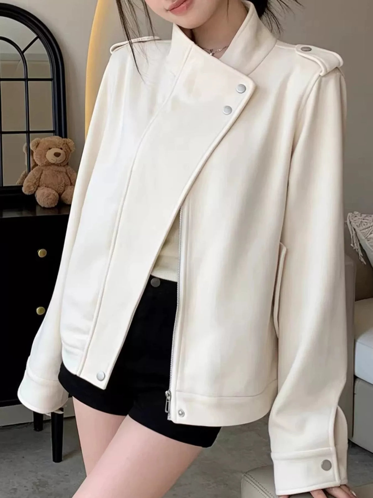 Off-White asymmetric zip up jacket