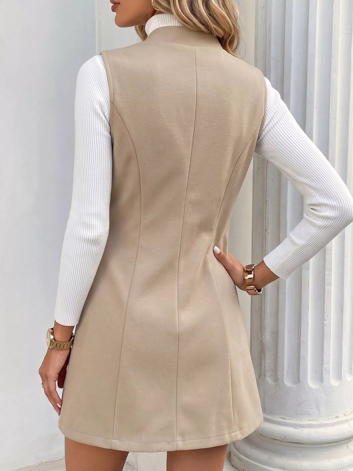 Trendsi Elegant Button-Down Vest Coat -