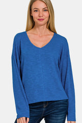 Trendsi Zenana Dropped Shoulder Long Sleeve T-Shirt - Pants