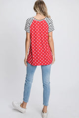 Trendsi Heimish Full Size Star & Striped Round Neck Short Sleeve T-Shirt Plus Size -