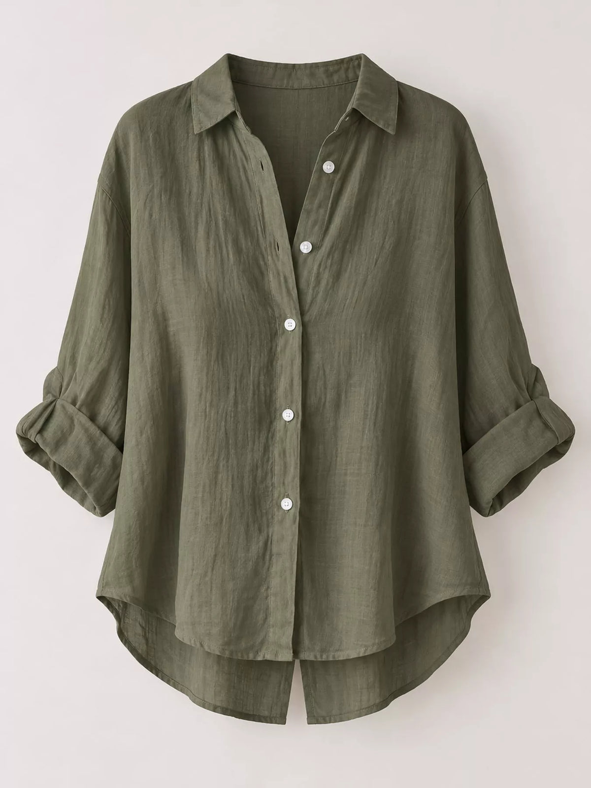 Army Green loose fit tie back shirt