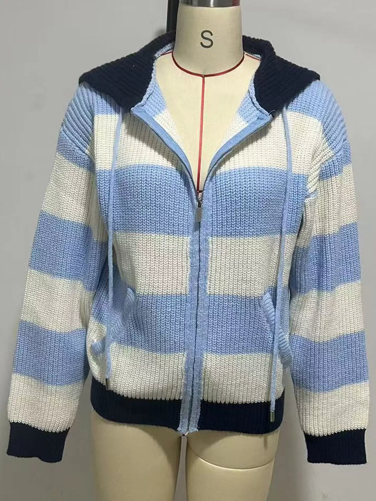 Hooded long sleeve cardigan, product view