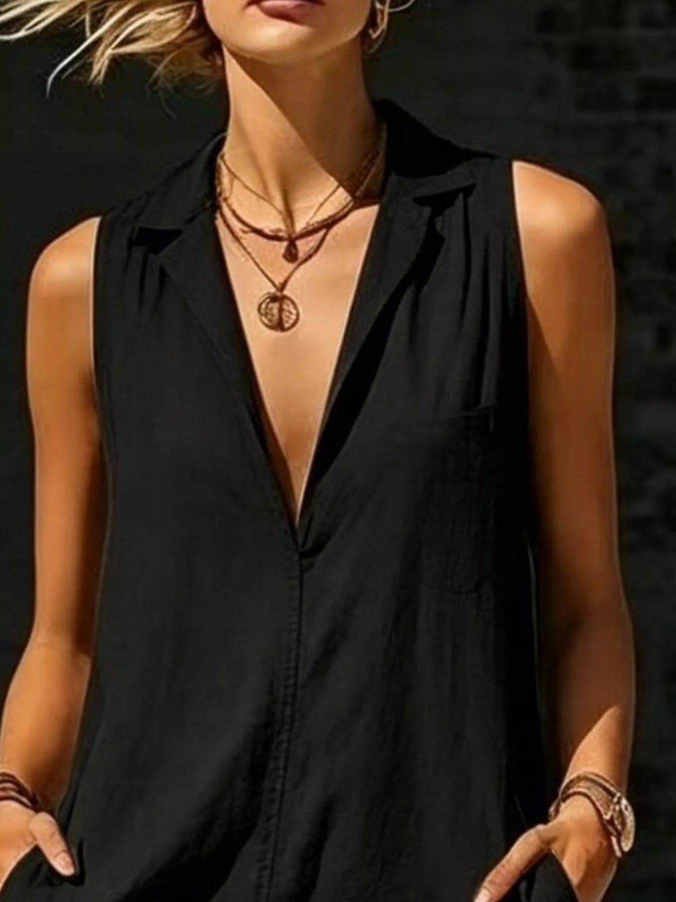 Trendsi Sleeveless Maxi Dress with Side Pockets -