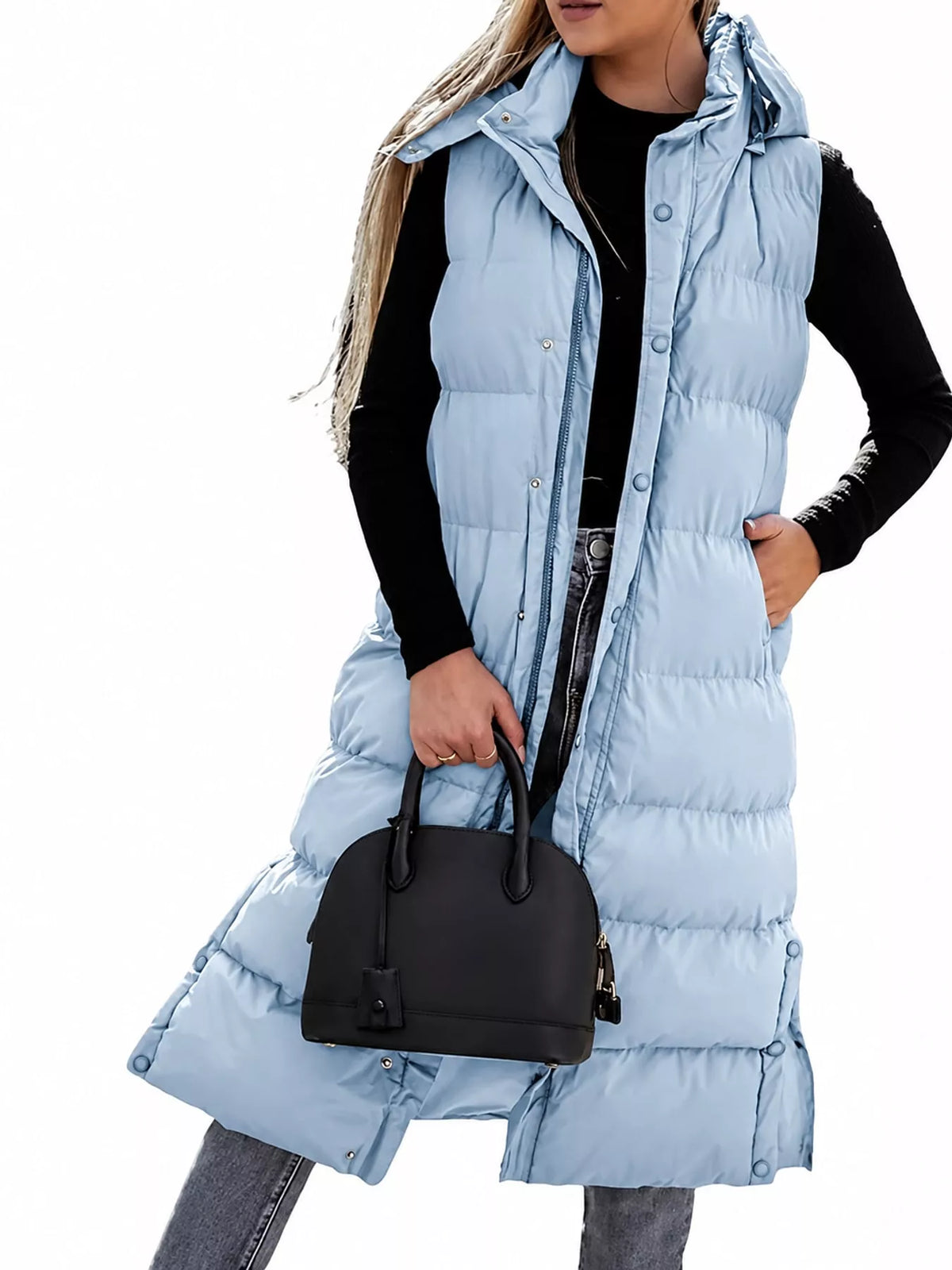 Sky blue sleeveless vest