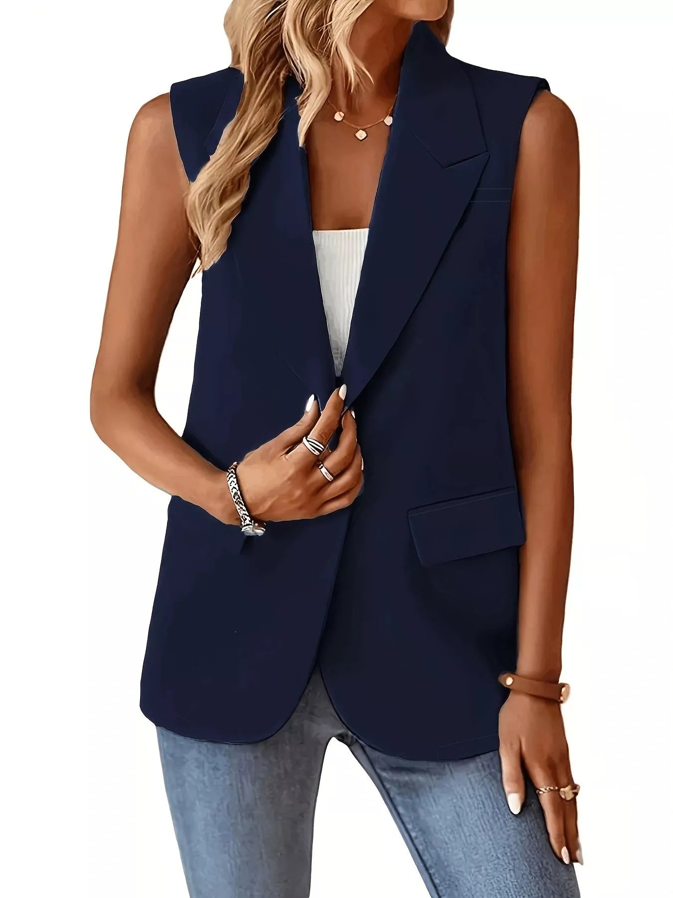 Trendsi One Button Blazer Vest -