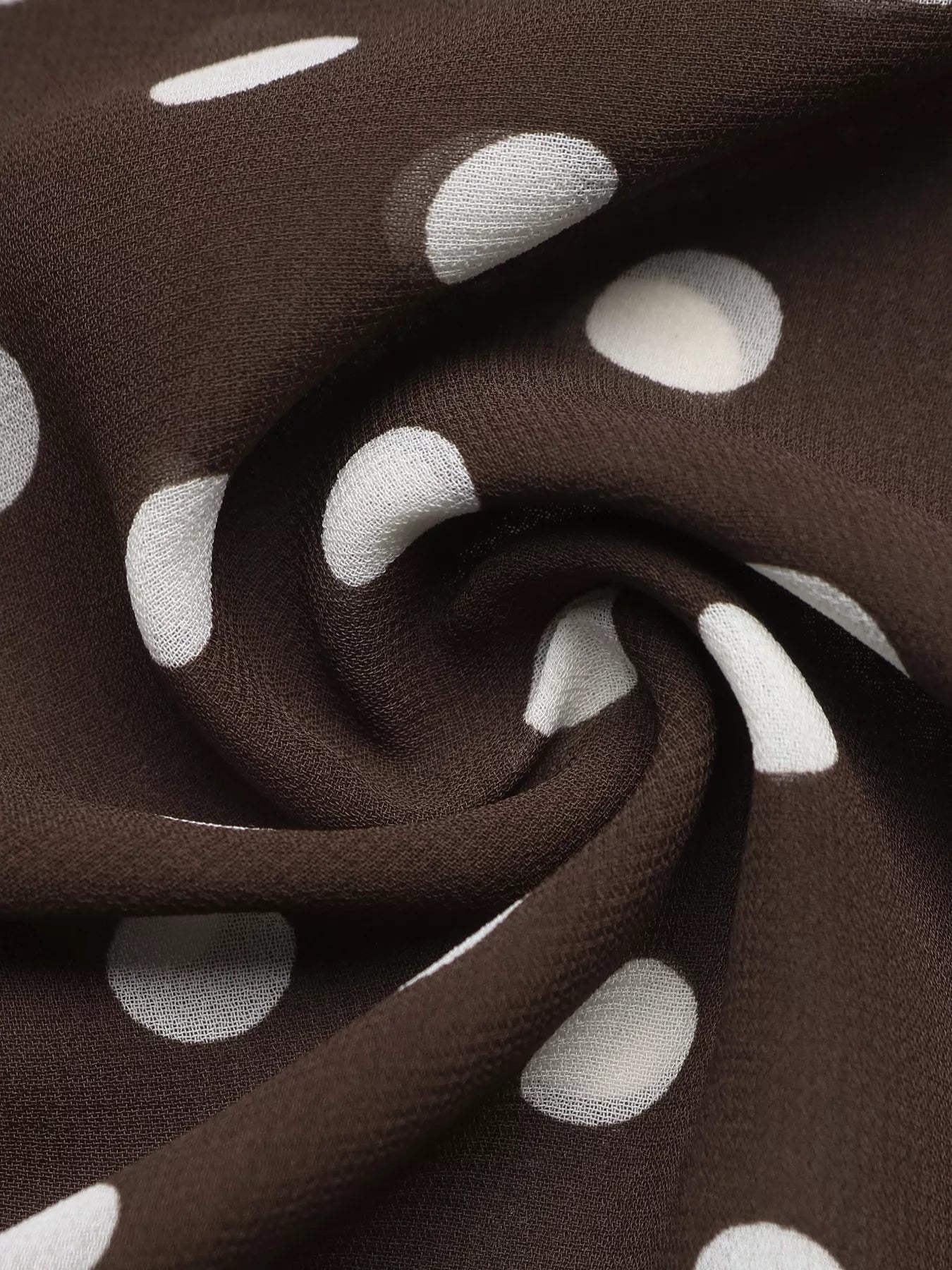 Trendsi Polka Dot Mock Neck Long Sleeve Blouse -