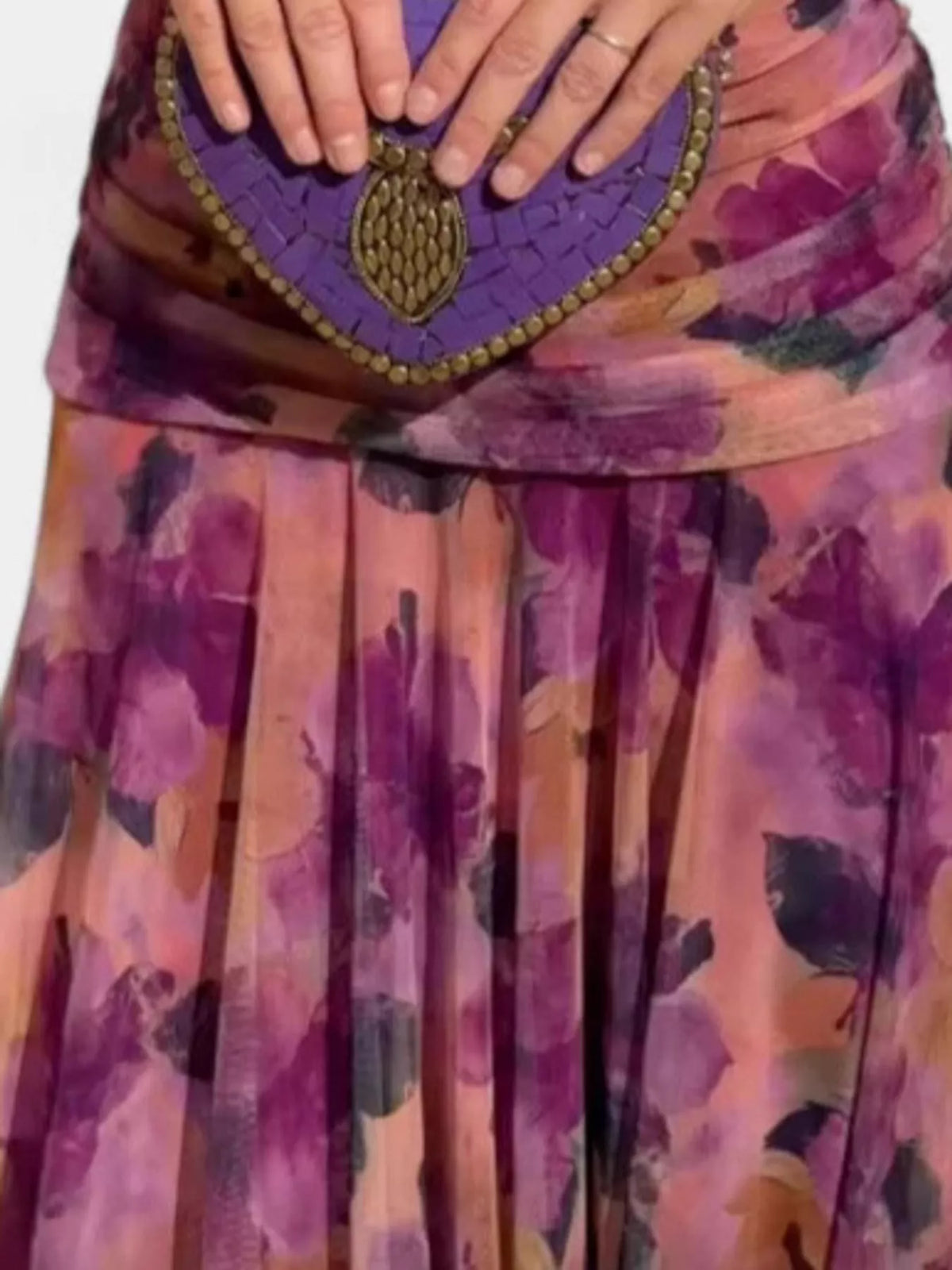 Burgundy ruched dress, detail view