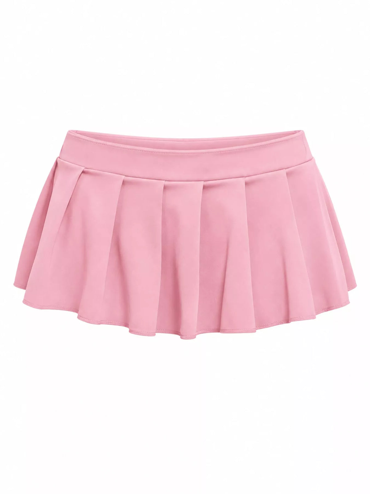 Pleated micro skirt, pink flat front