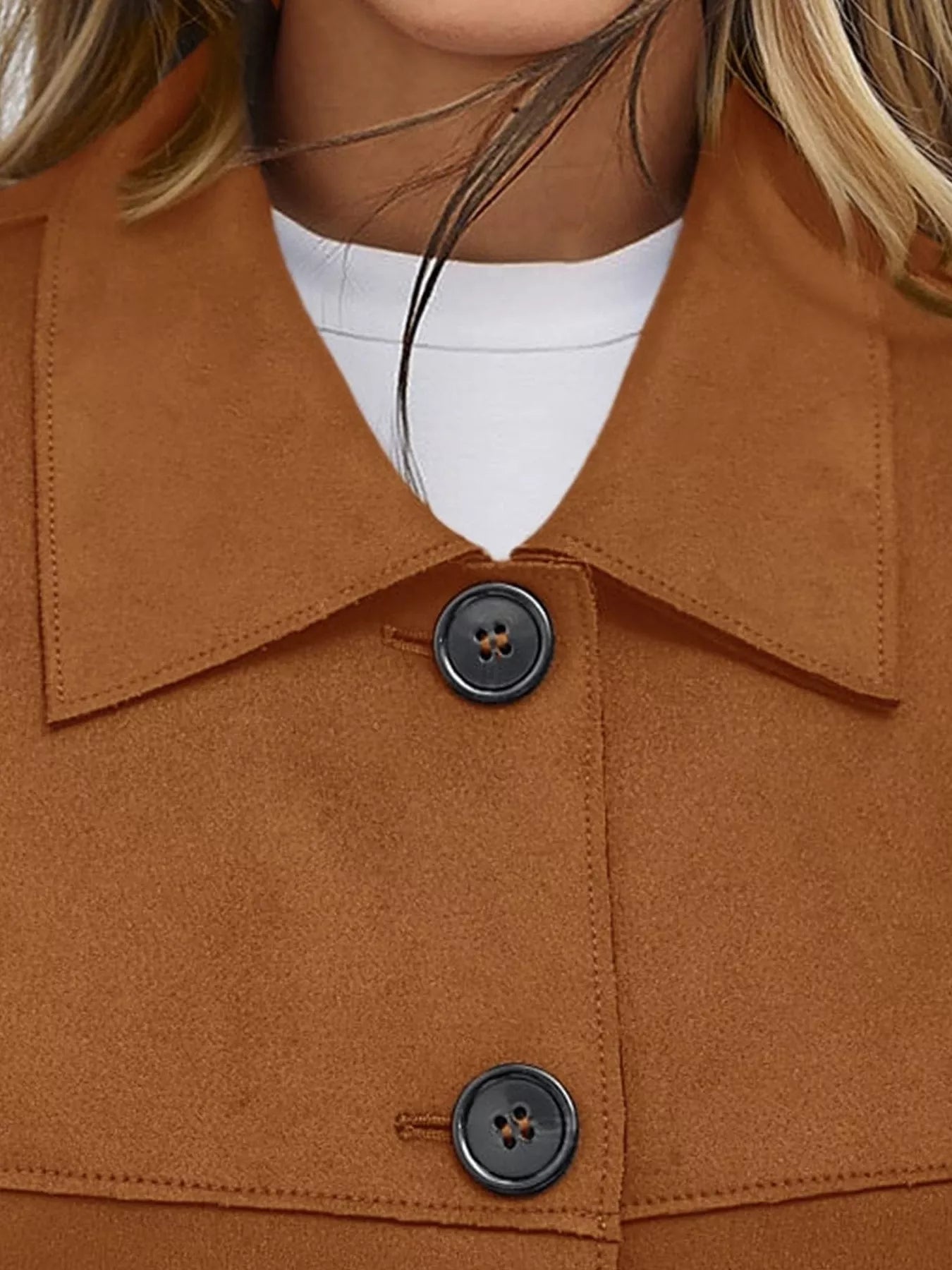 Trendsi Button-Down Cropped Jacket -