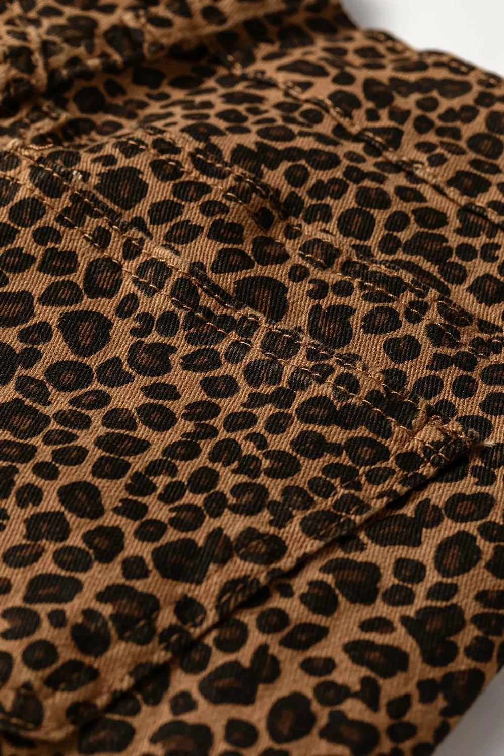 Leopard-print ruffle-hem jeans