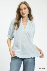 Trendsi Umgee Textured Pintuck Blouse -