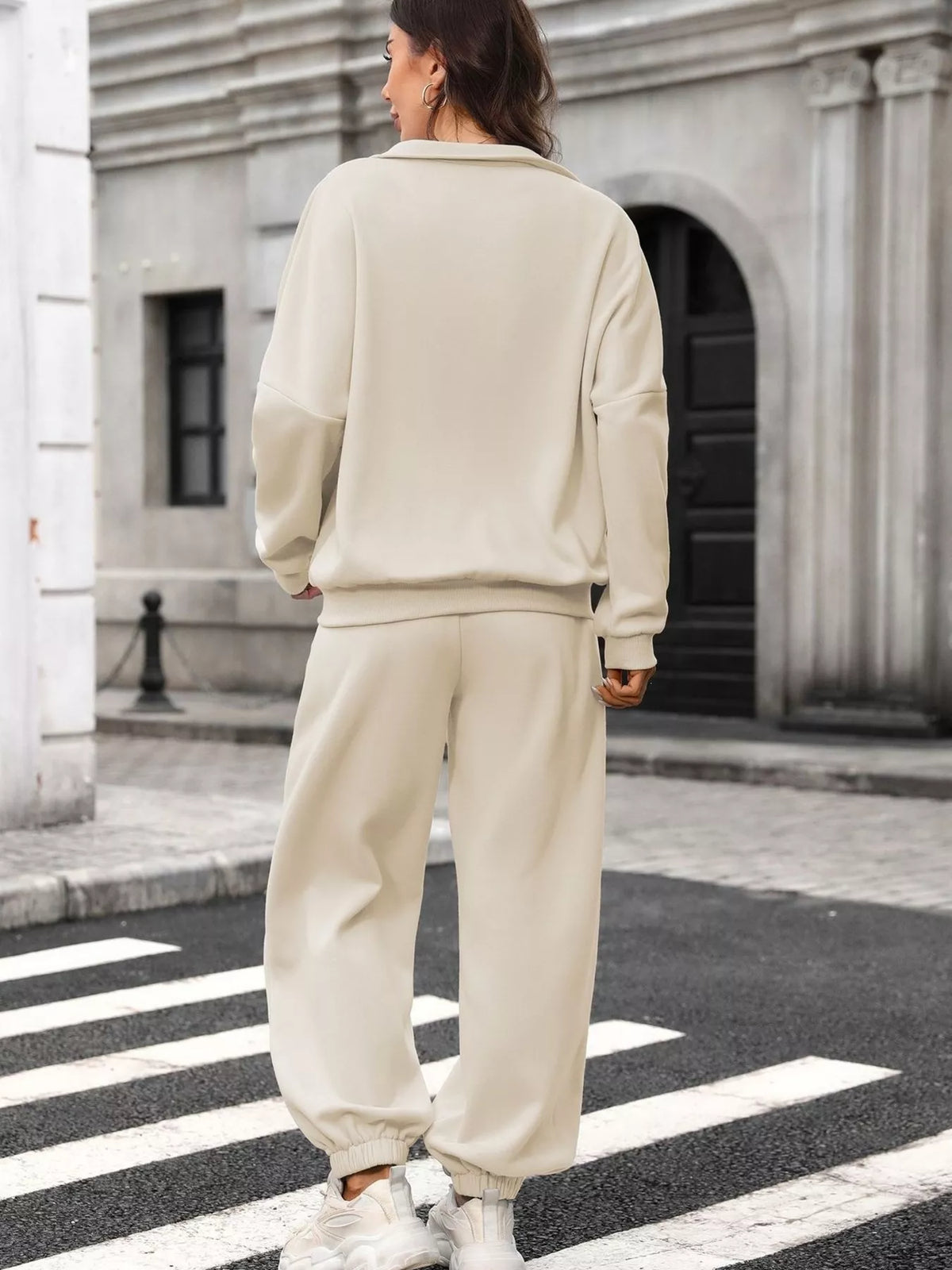 Trendsi Zip-Up Long Sleeve Top and Pants Set -