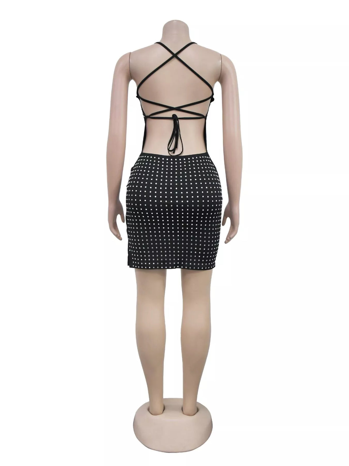 Trendsi Rhinestone Embellished Bodycon Mini Dress -