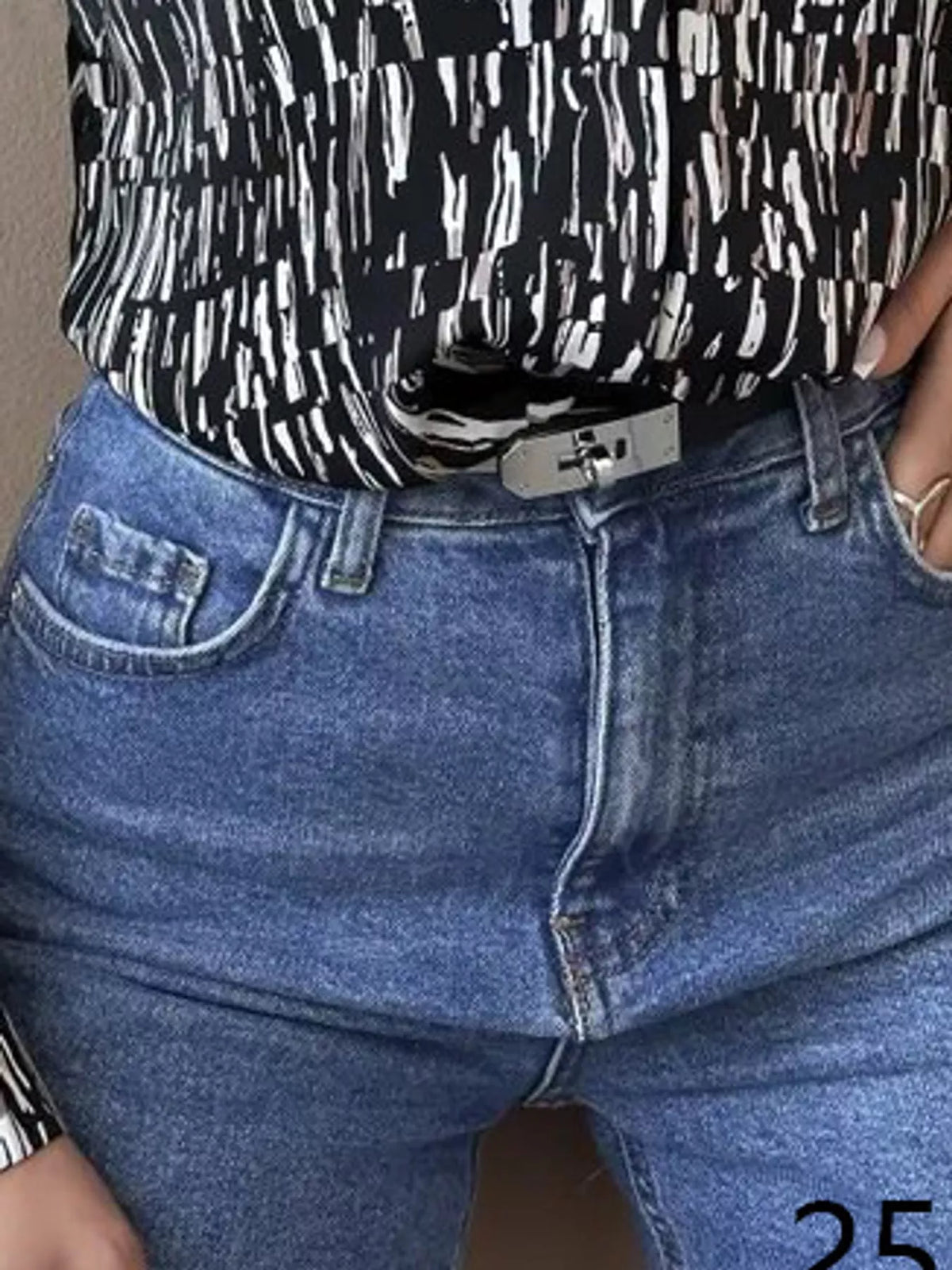 Button-up shirt, black abstract cuff