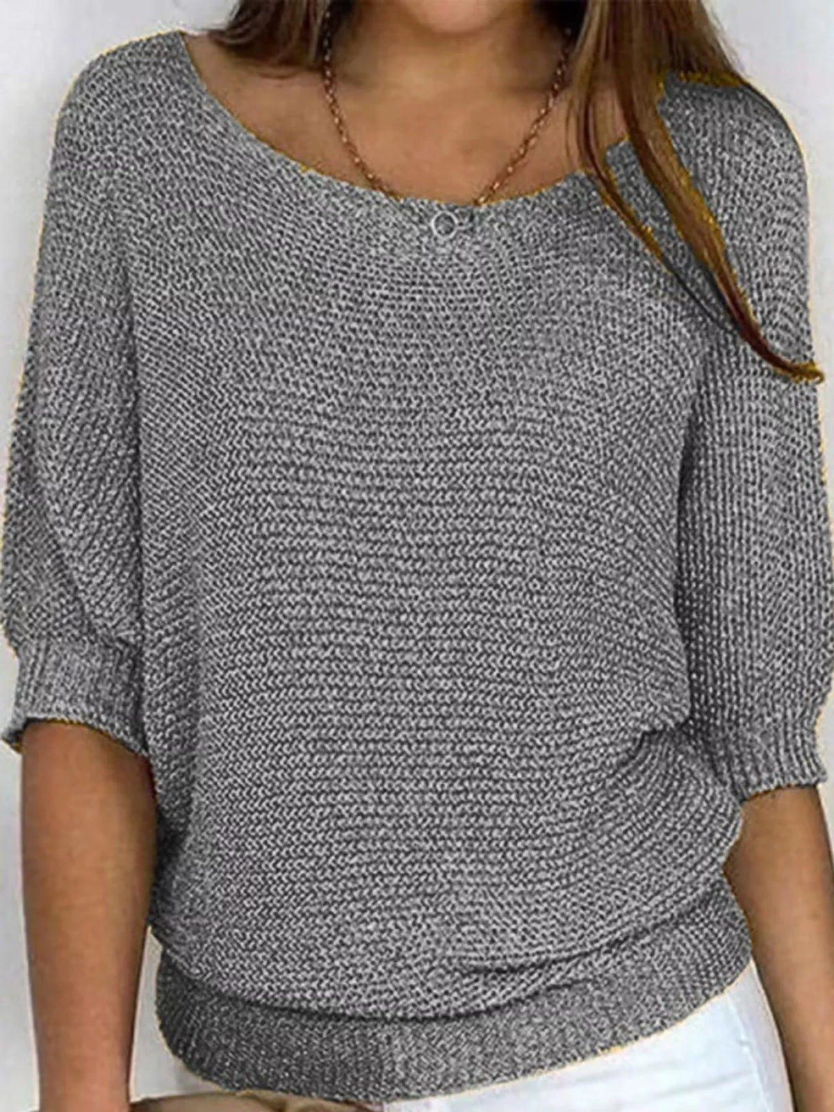 Three-quarter sleeve sweater