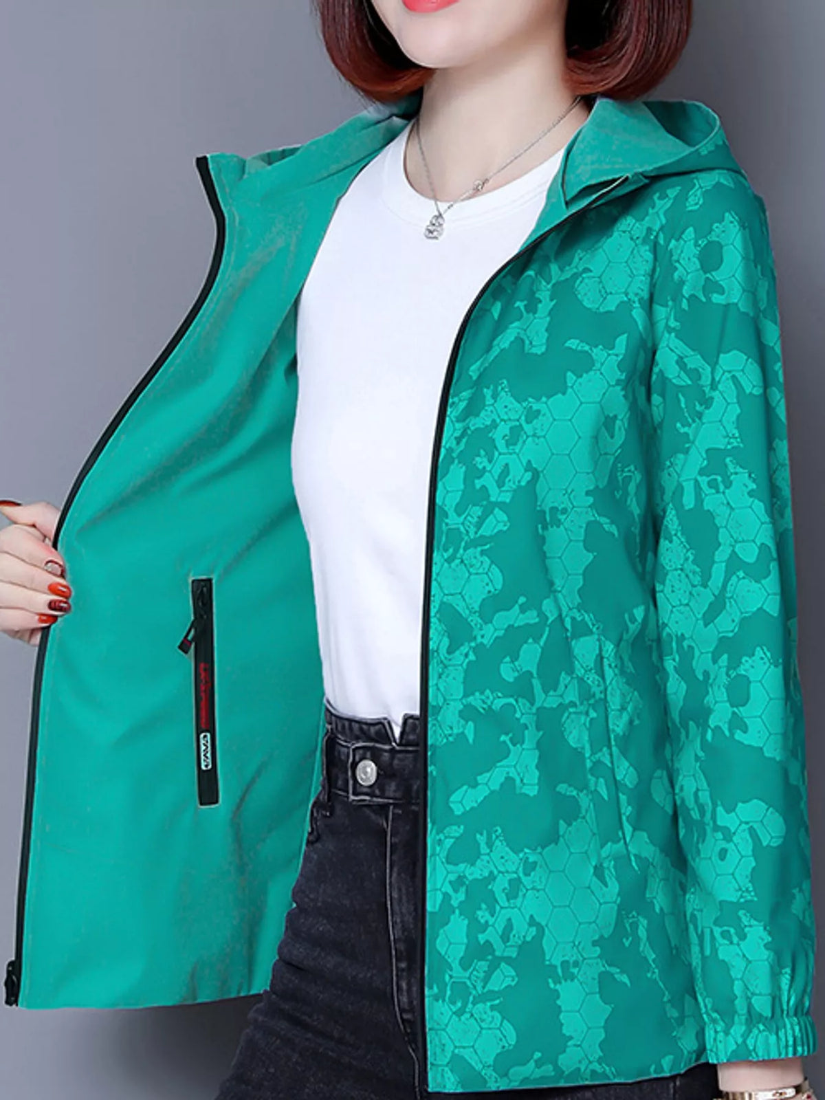 Zip-Up Hooded Jacket — side view